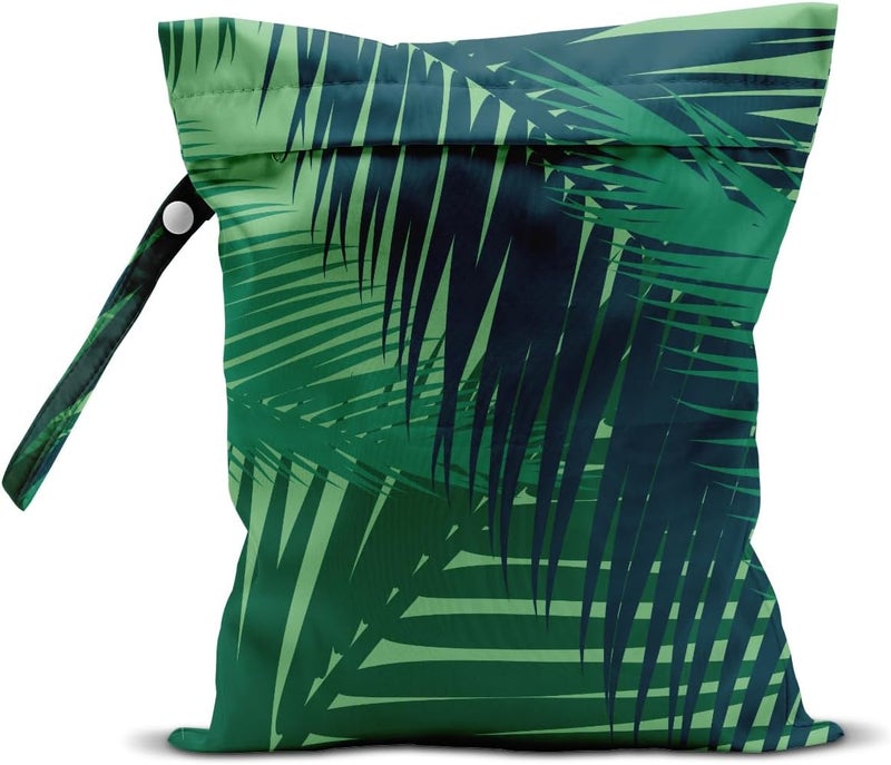 AASRR Store Wet Dry Bag, Wet Bag for Swimsuit, Travel, Beach, Pool, Diapers, Dirty Yoga Gym Clothes, Makeup Bag, Summer Vacation Essentials Tropical Palm Leaves Decor - Image 1